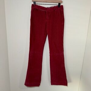 Joe's Jeans Pants Women's Size 26 Red Corduroy Flare Leg Boho Hippie Retro